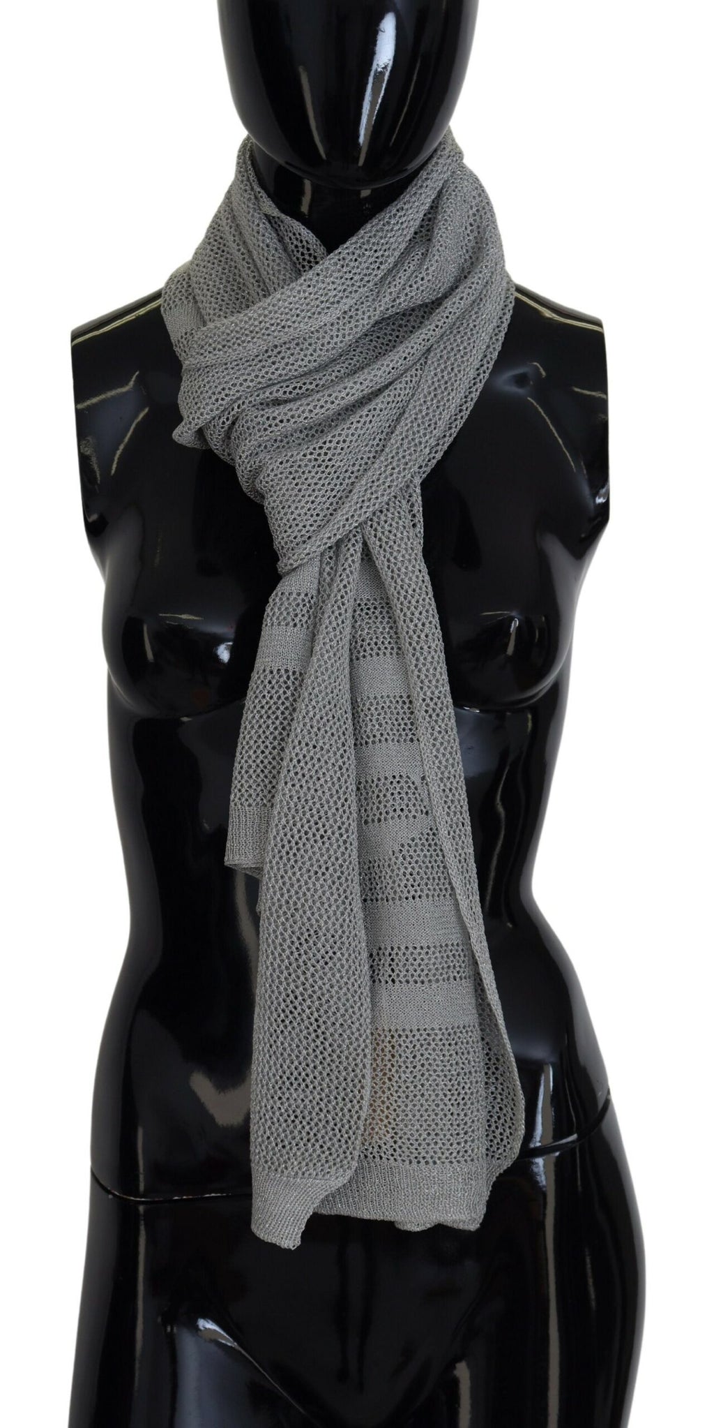 Foulard châle en tricot avec logo gris John Galliano
