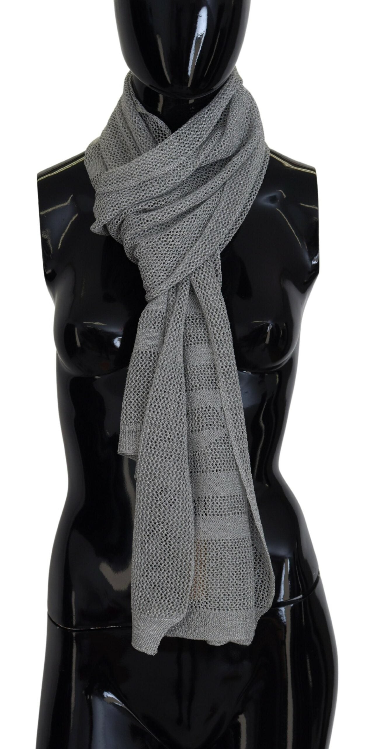 Foulard châle en tricot avec logo gris John Galliano