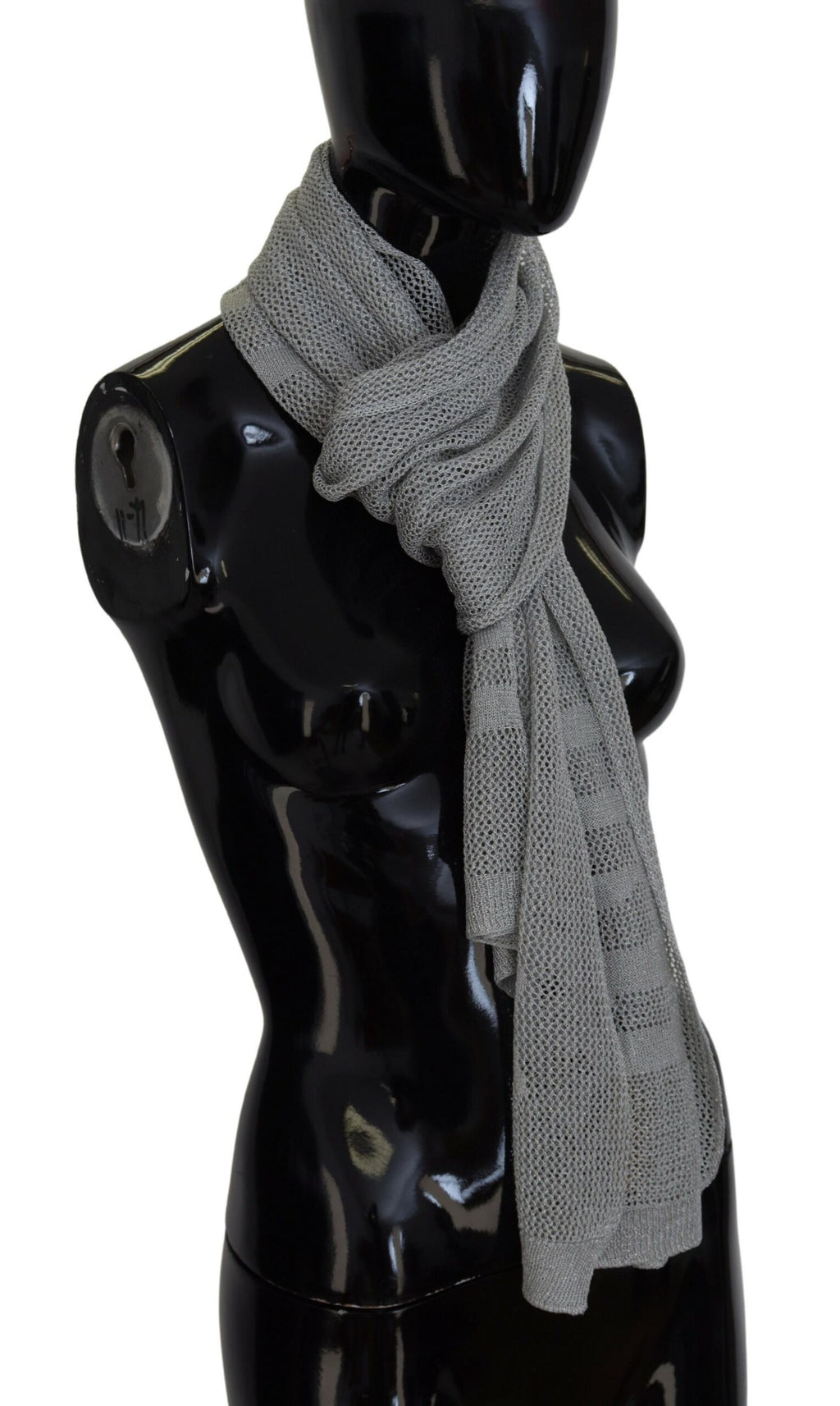 Foulard châle en tricot avec logo gris John Galliano