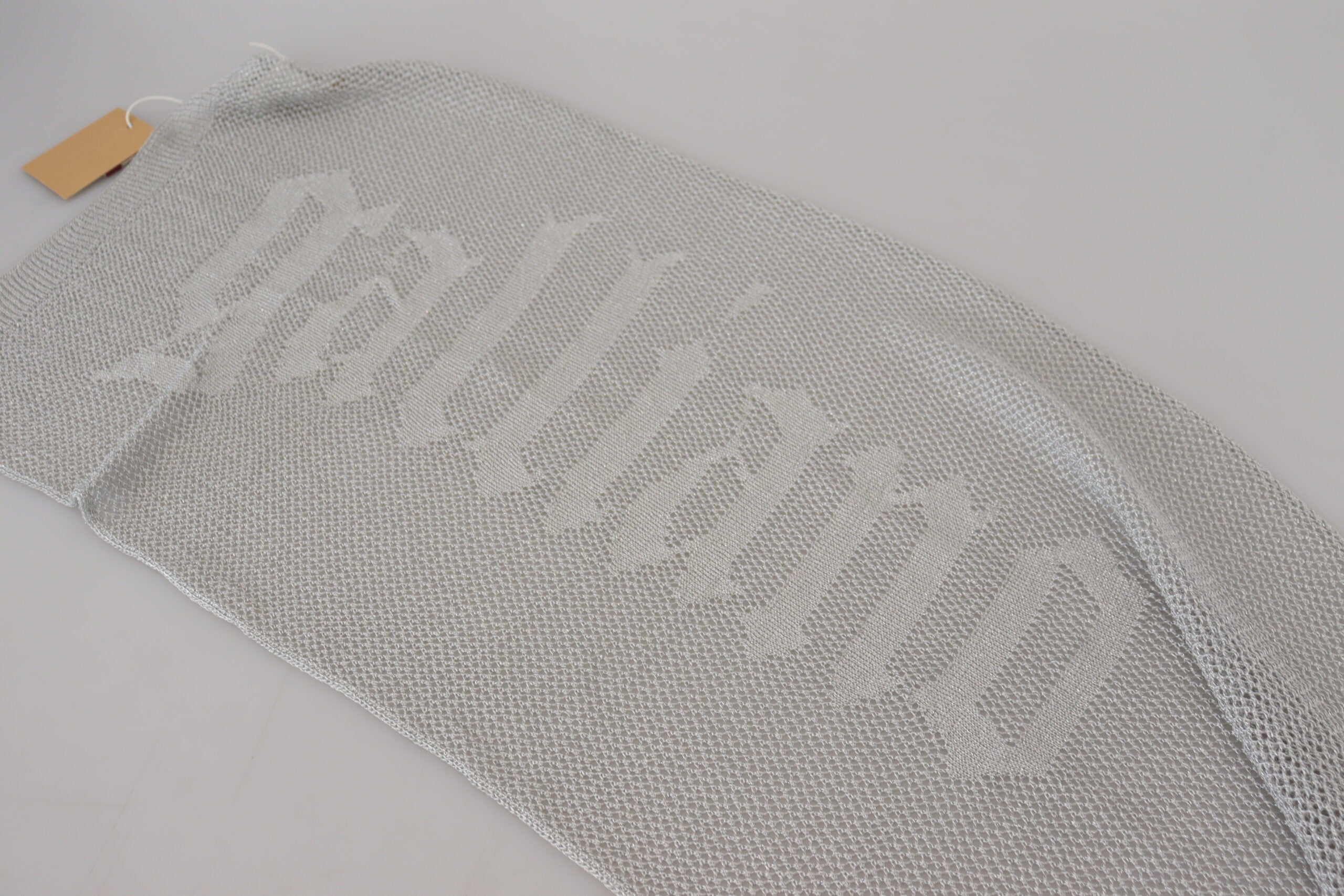 Foulard châle en tricot avec logo gris John Galliano