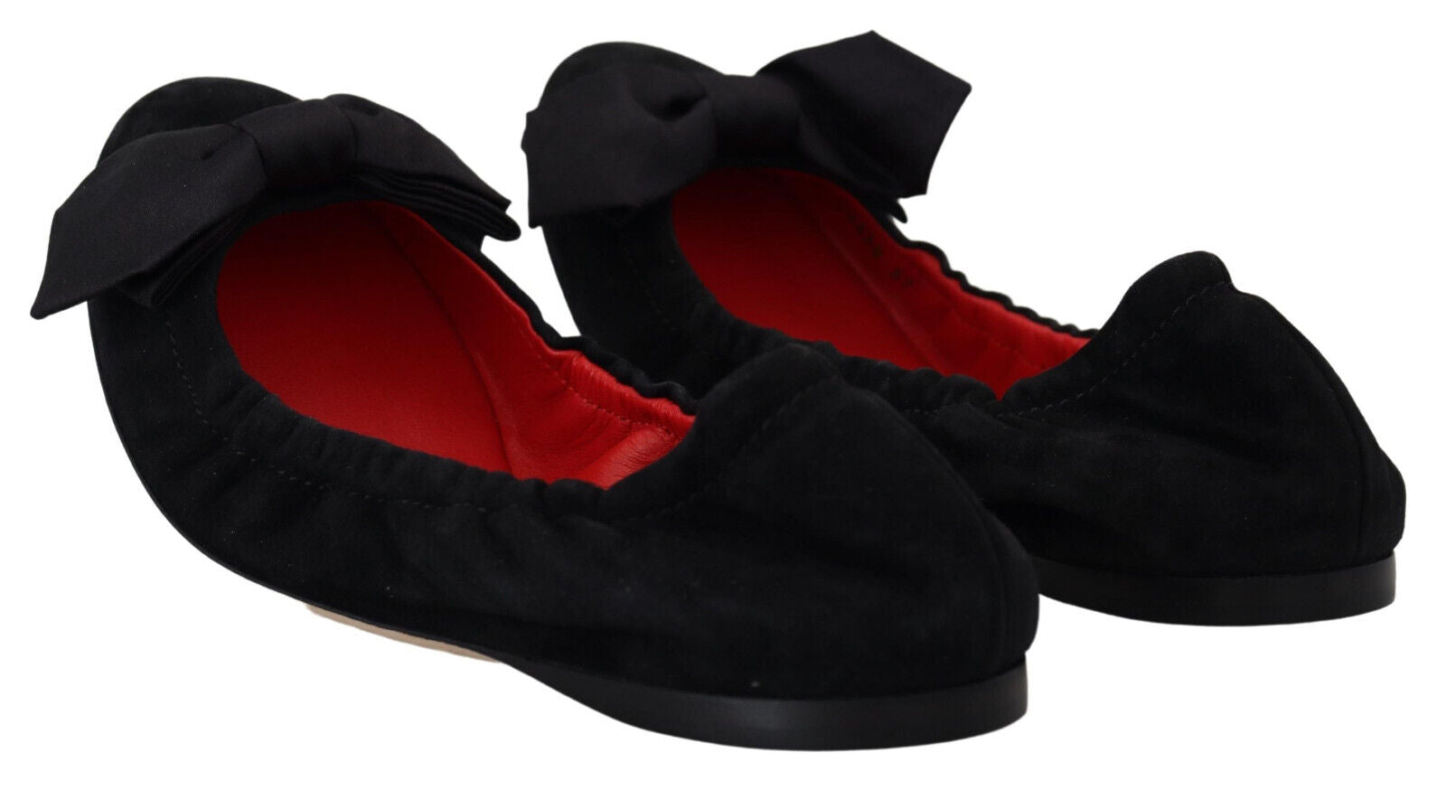 Ballerines plates à enfiler en daim noir Dolce &amp; Gabbana