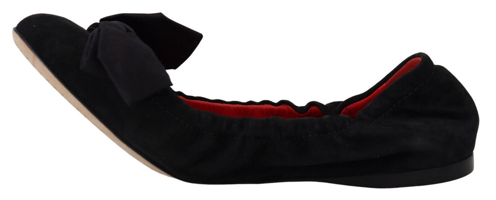 Ballerines plates à enfiler en daim noir Dolce &amp; Gabbana