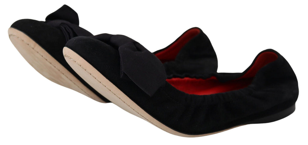 Ballerines plates à enfiler en daim noir Dolce &amp; Gabbana