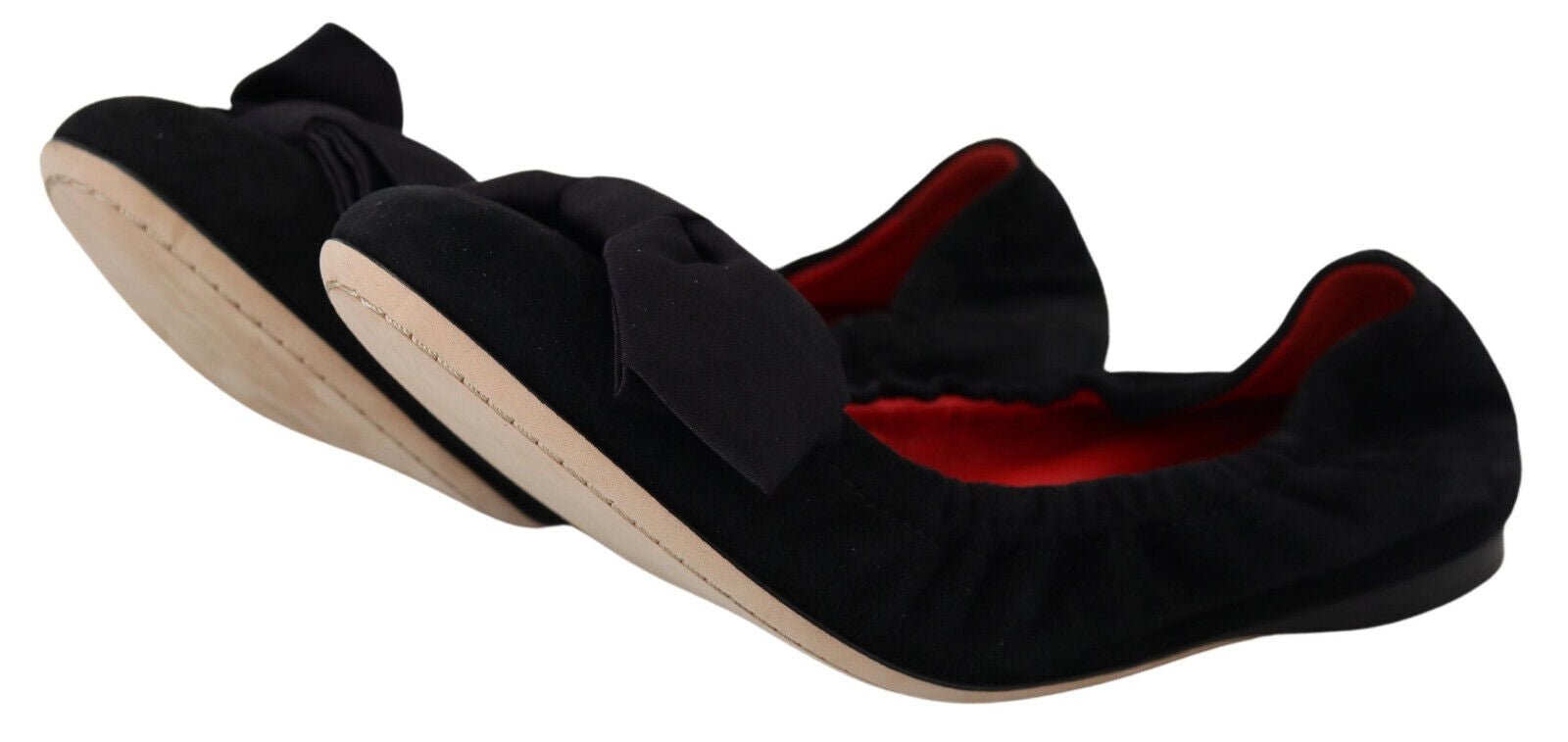 Ballerines plates à enfiler en daim noir Dolce &amp; Gabbana
