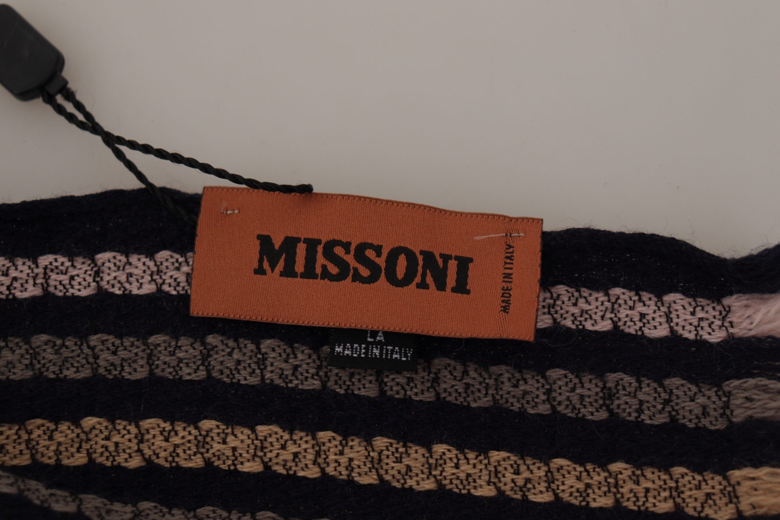 Écharpe châle à franges en laine à rayures multicolores Missoni