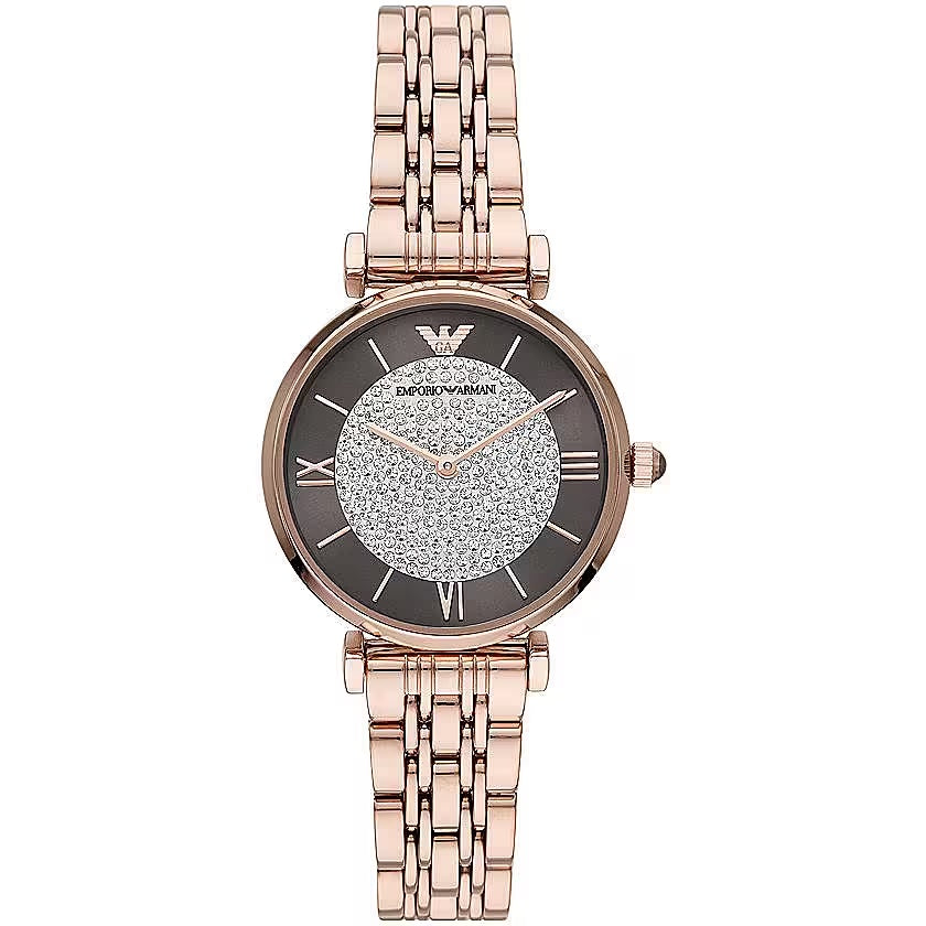 Montre élégante Emporio Armani pour femme, couleur or rose