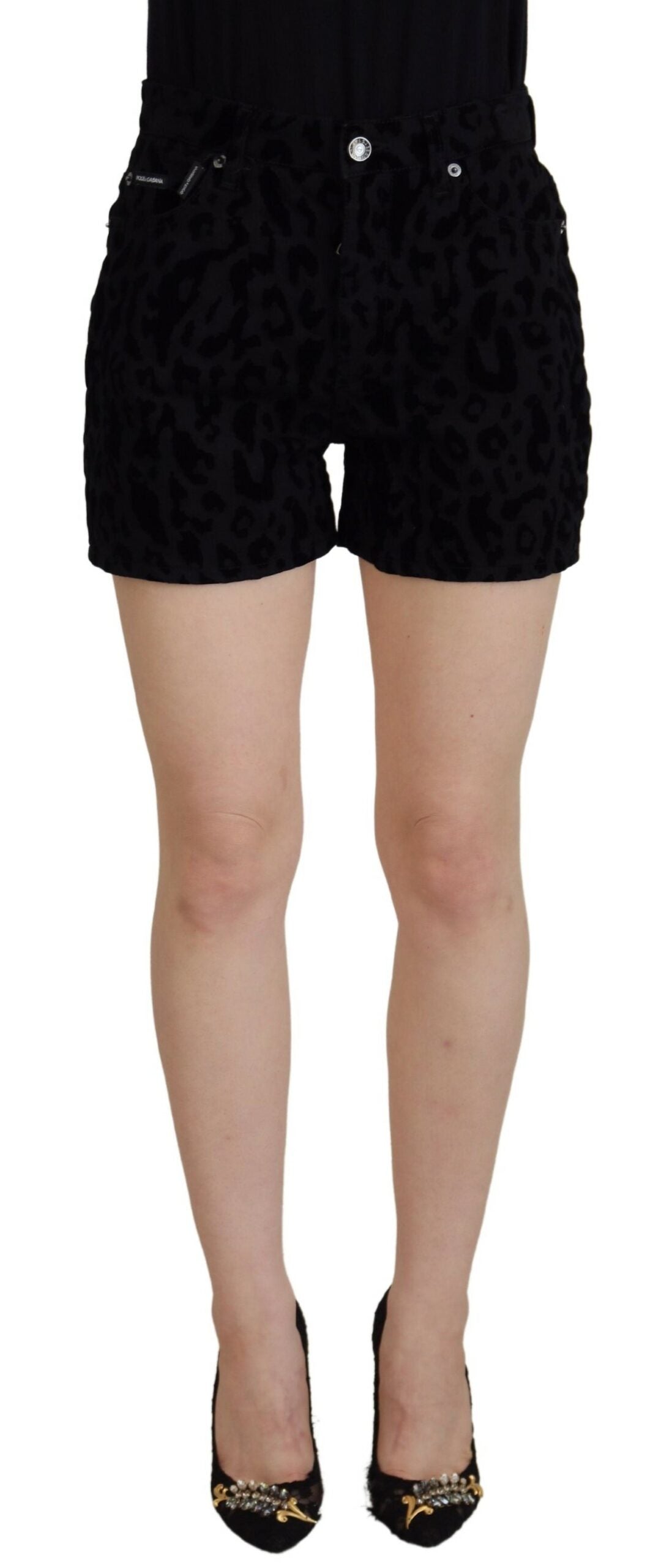 Short en denim noir extensible en coton Dolce &amp; Gabbana
