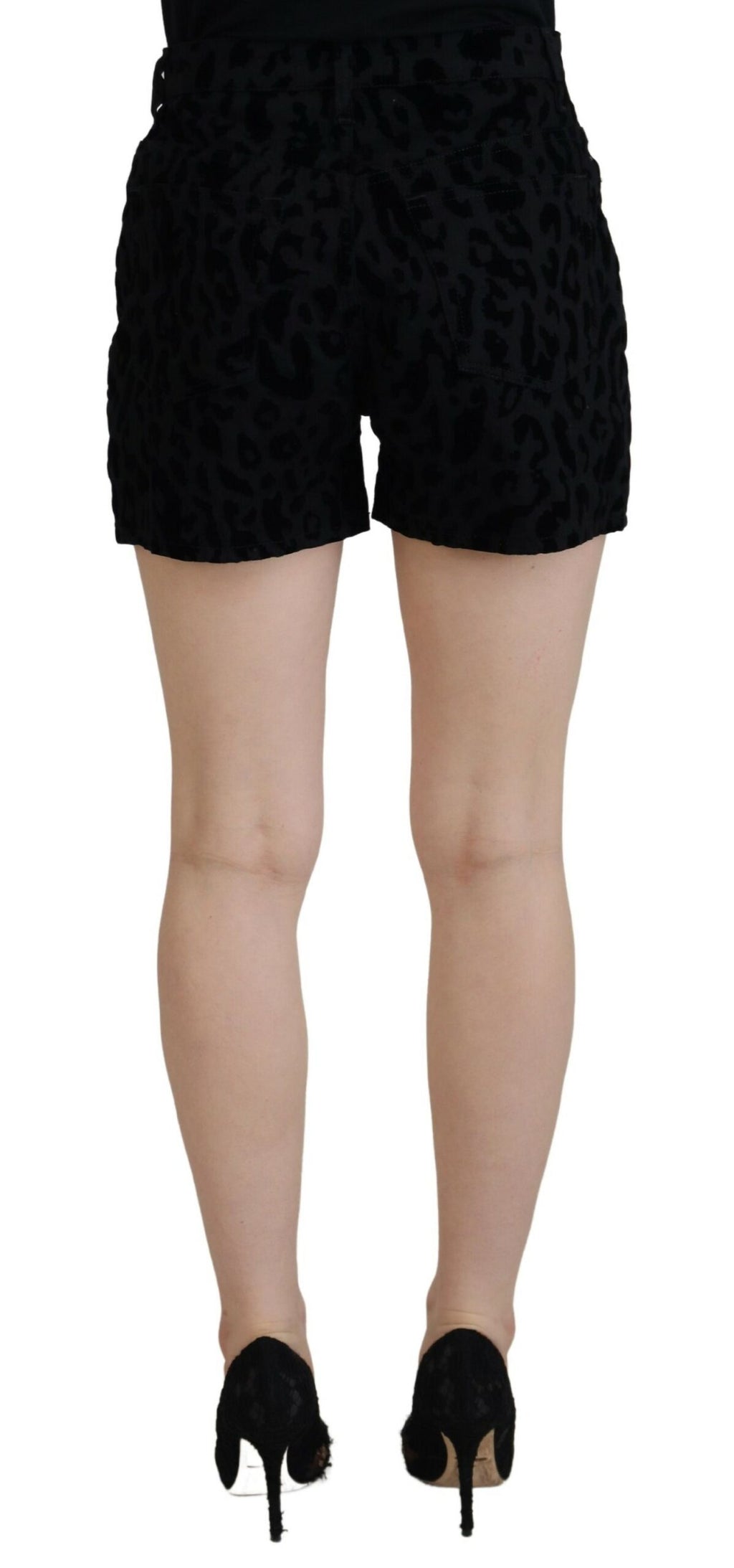 Short en denim noir extensible en coton Dolce &amp; Gabbana