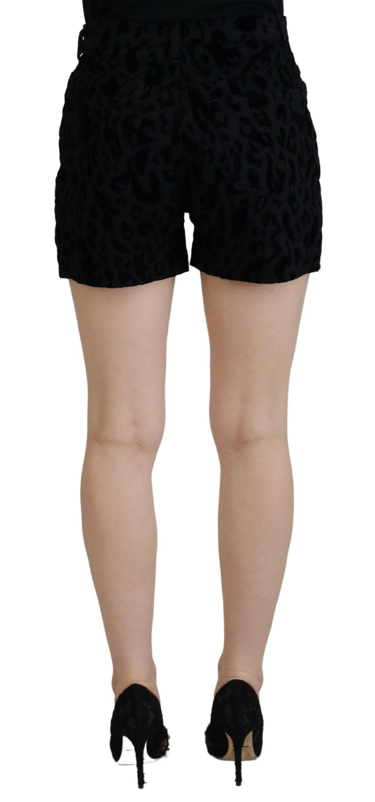 Short en denim noir extensible en coton Dolce &amp; Gabbana