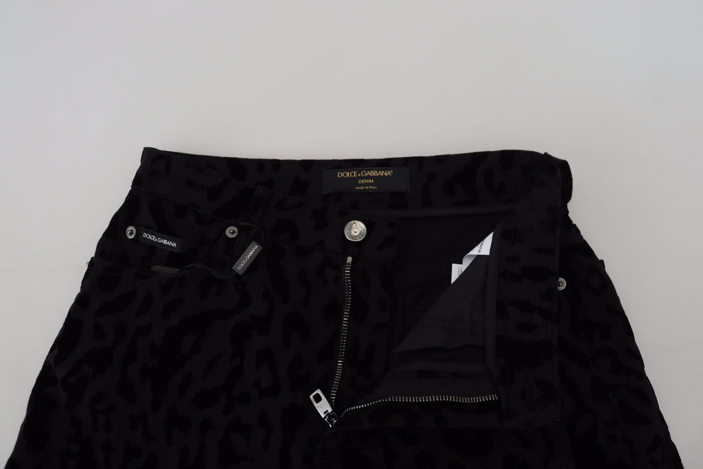 Short en denim noir extensible en coton Dolce &amp; Gabbana