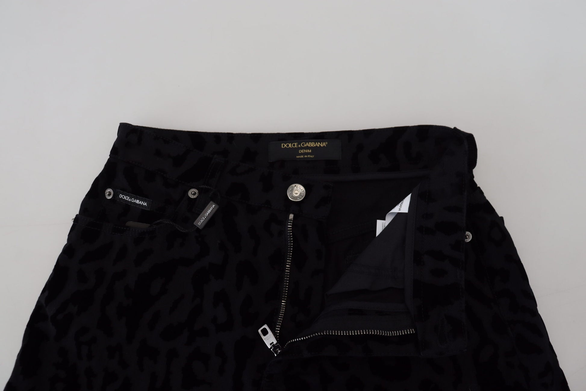 Short en denim noir extensible en coton Dolce &amp; Gabbana