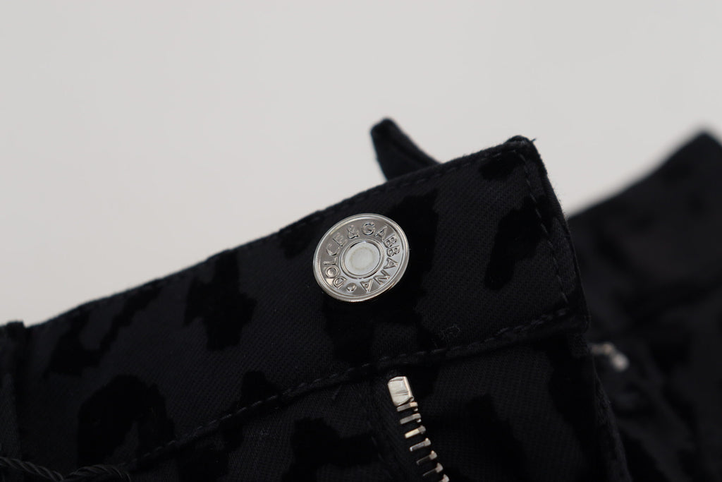 Short en denim noir extensible en coton Dolce &amp; Gabbana
