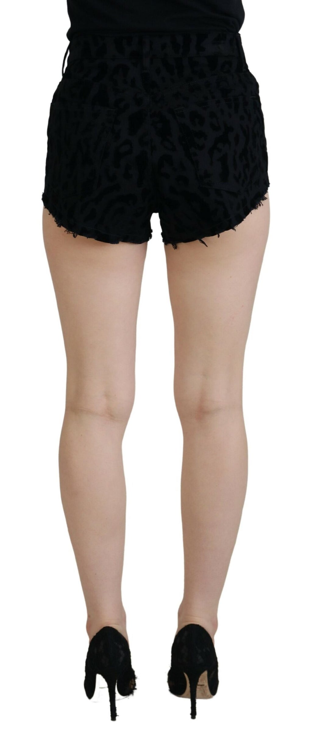 Short en denim noir extensible en coton Dolce &amp; Gabbana