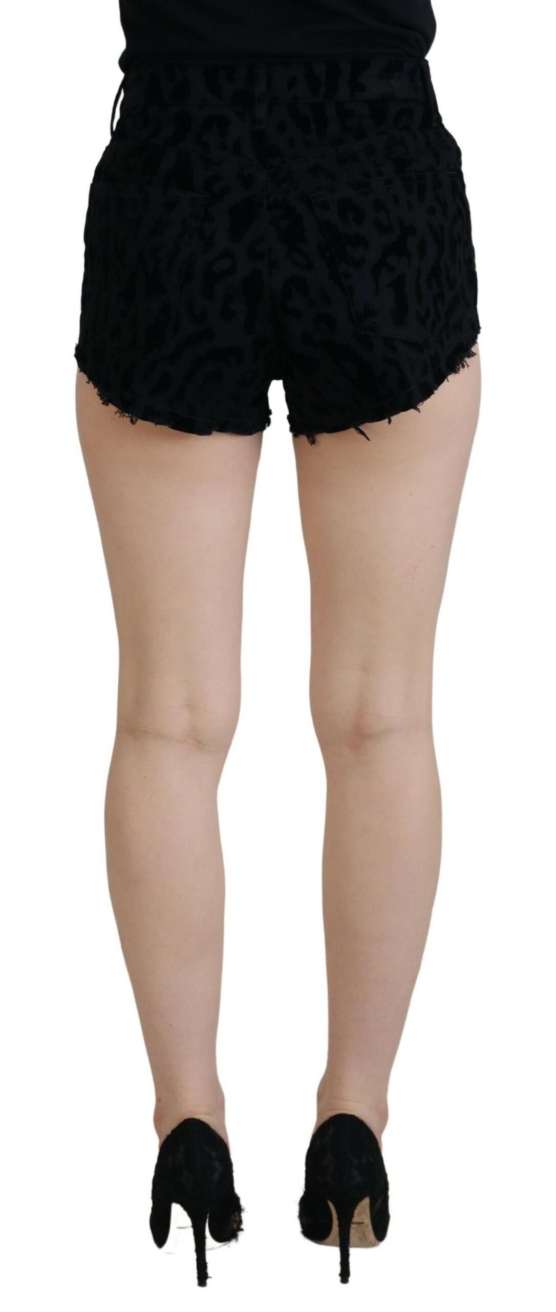 Short en denim noir extensible en coton Dolce &amp; Gabbana