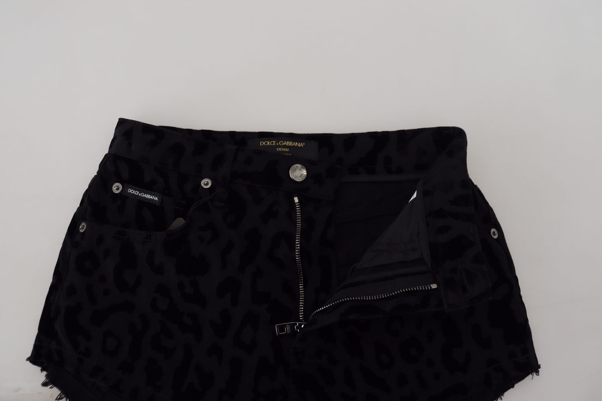 Short en denim noir extensible en coton Dolce &amp; Gabbana