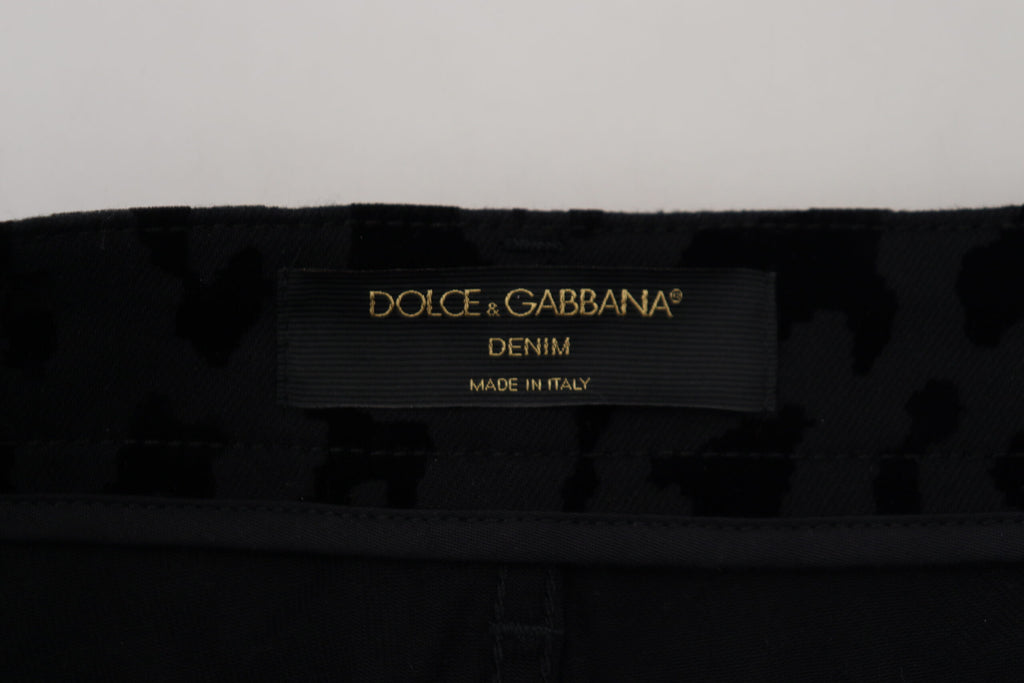 Short en denim noir extensible en coton Dolce &amp; Gabbana