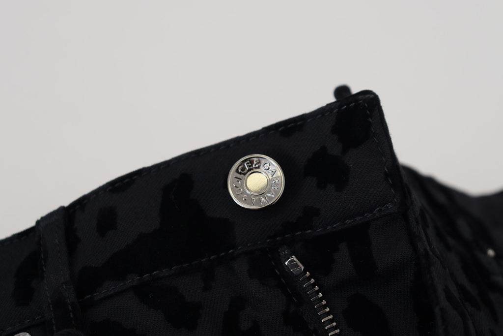 Short en denim noir extensible en coton Dolce &amp; Gabbana