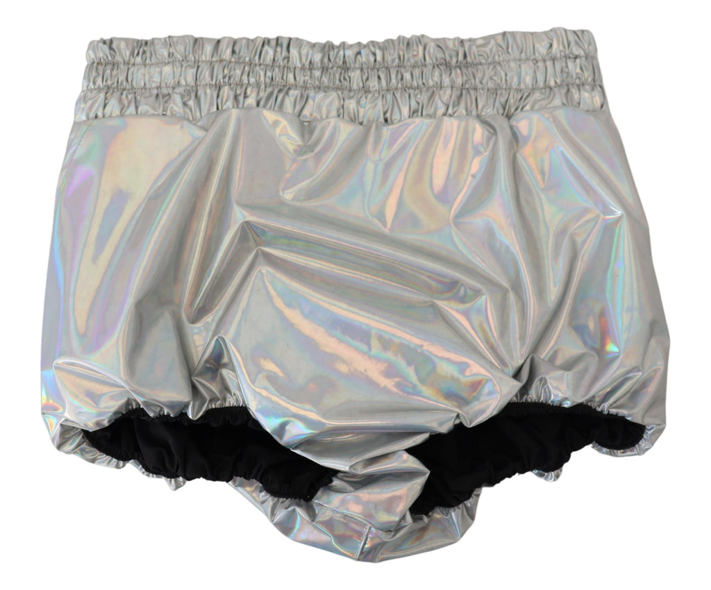 Short taille haute holographique argenté Dolce &amp; Gabbana