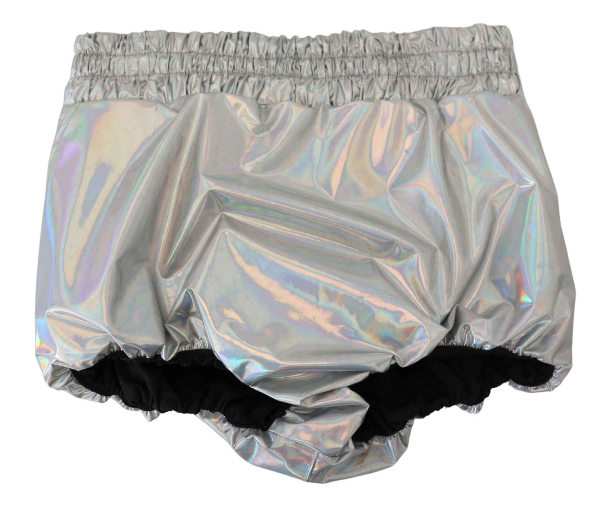 Short taille haute holographique argenté Dolce &amp; Gabbana