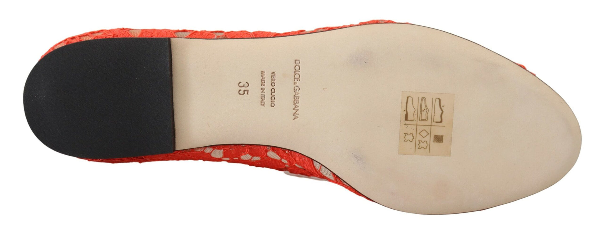 Ballerines Dolce &amp; Gabbana rouges en dentelle et cristaux Taormina
