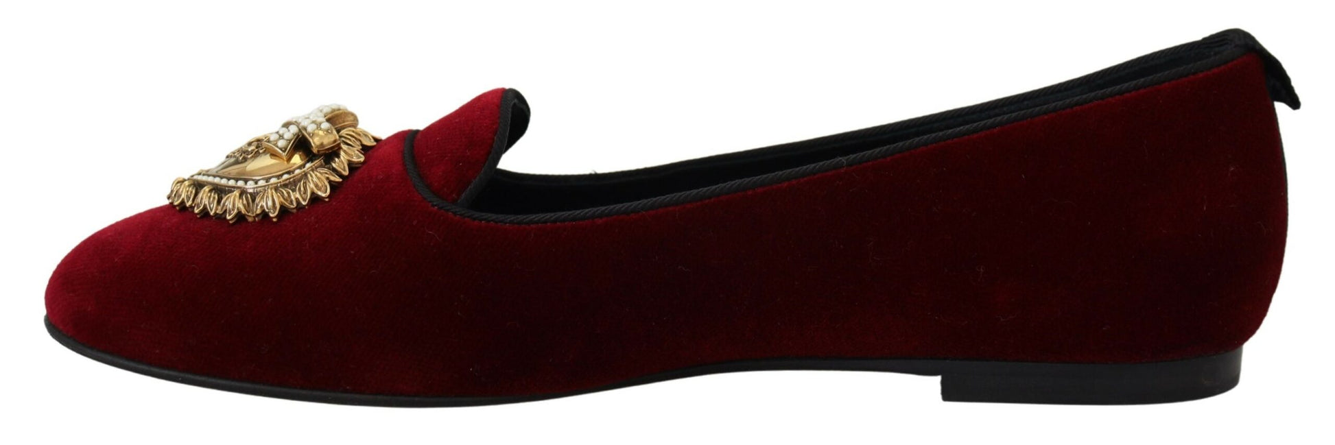 Mocassins à enfiler en velours bordeaux Dolce &amp; Gabbana