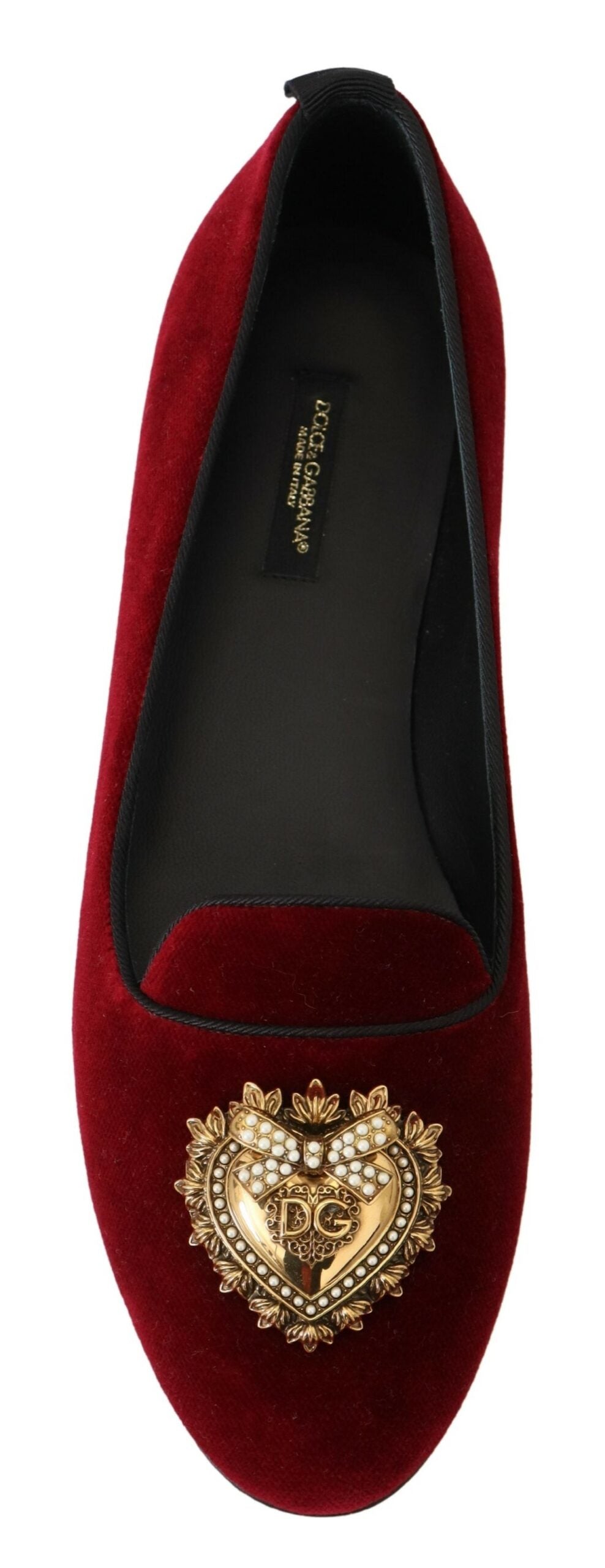 Mocassins à enfiler en velours bordeaux Dolce &amp; Gabbana