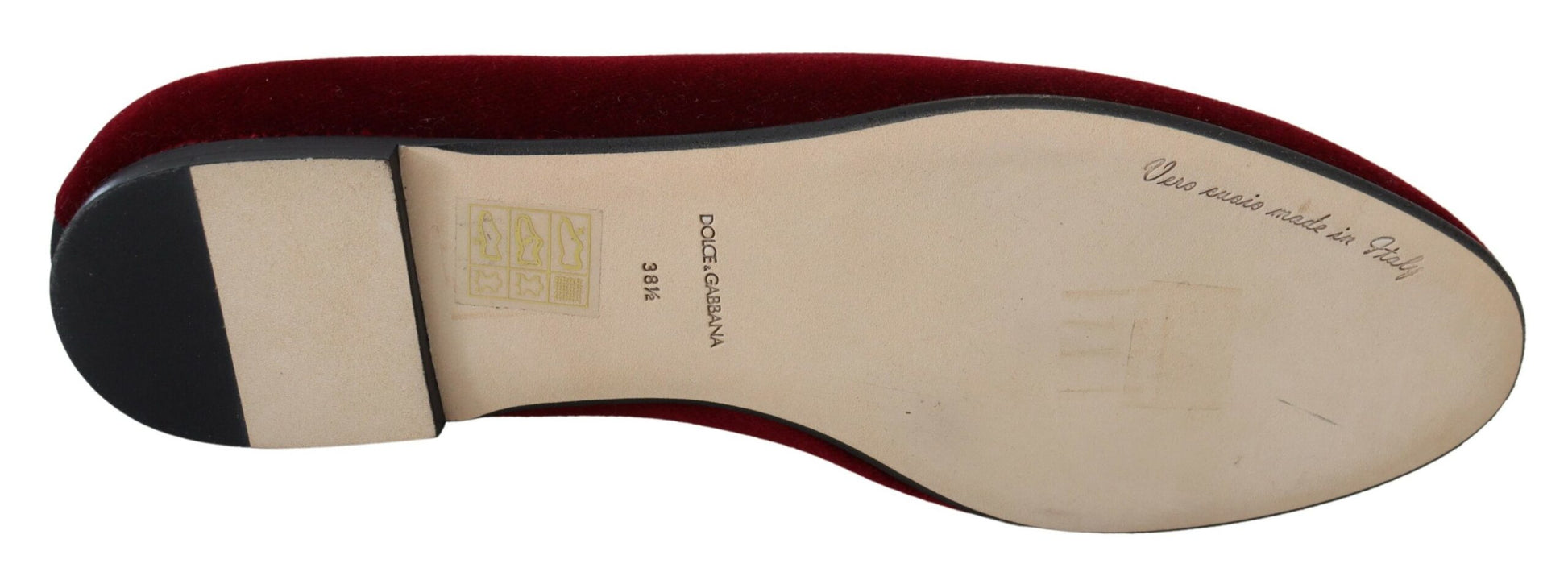 Mocassins à enfiler en velours bordeaux Dolce &amp; Gabbana