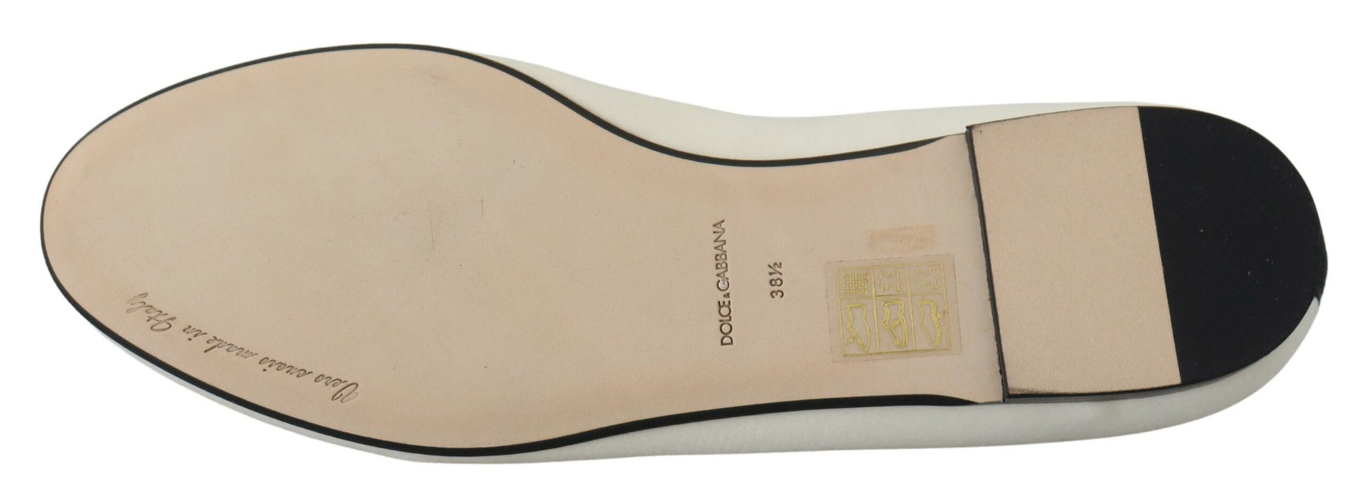 Mocassins plats en velours blanc Dolce &amp; Gabbana