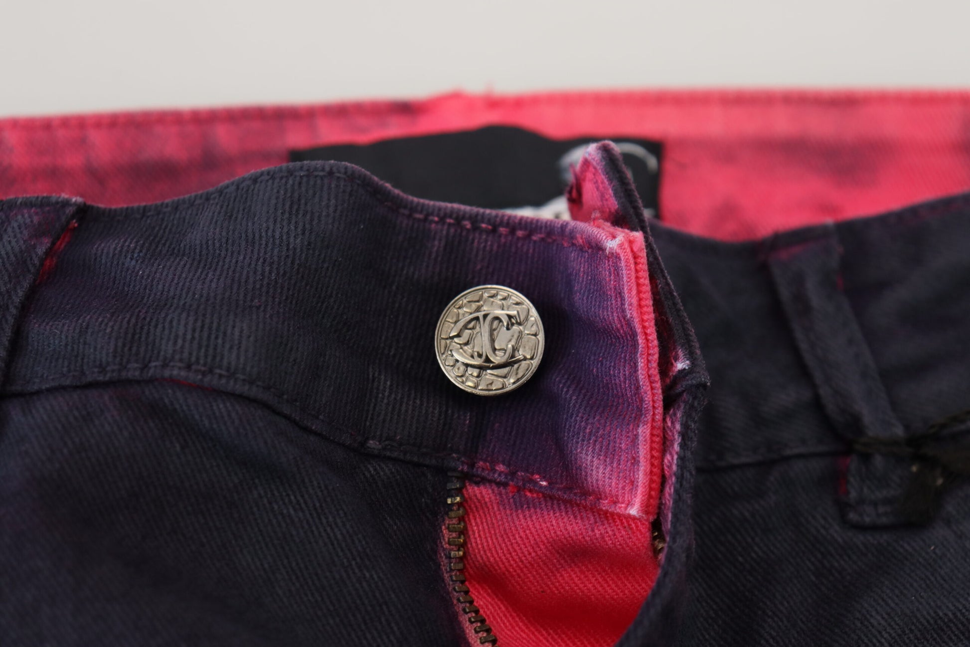 Jean slim noir taille basse Just Cavalli pour femme, coupe décontractée