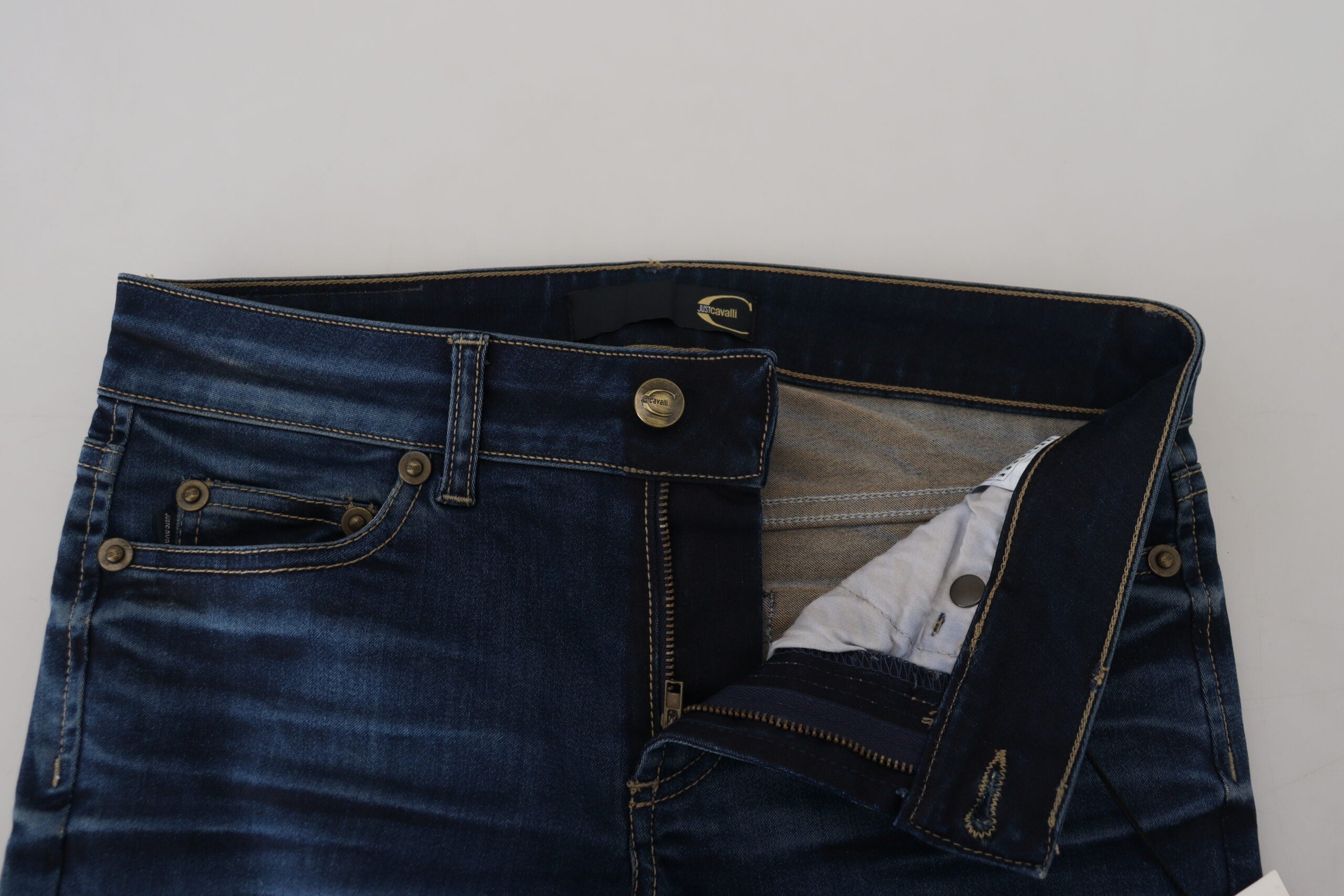Jean décontracté en coton bleu Just Cavalli pour femme