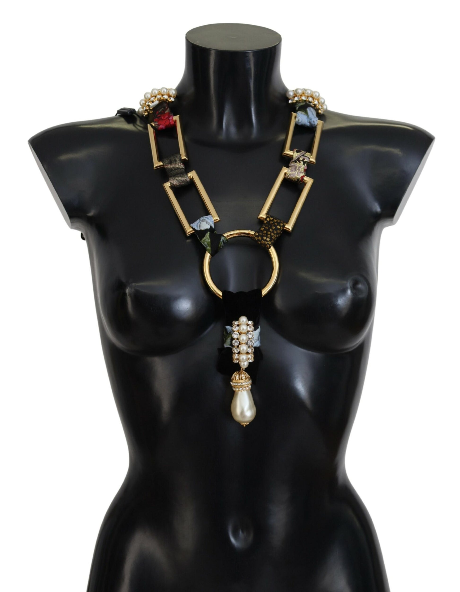 Collier Dolce &amp; Gabbana en laiton doré et cristal de Sicile