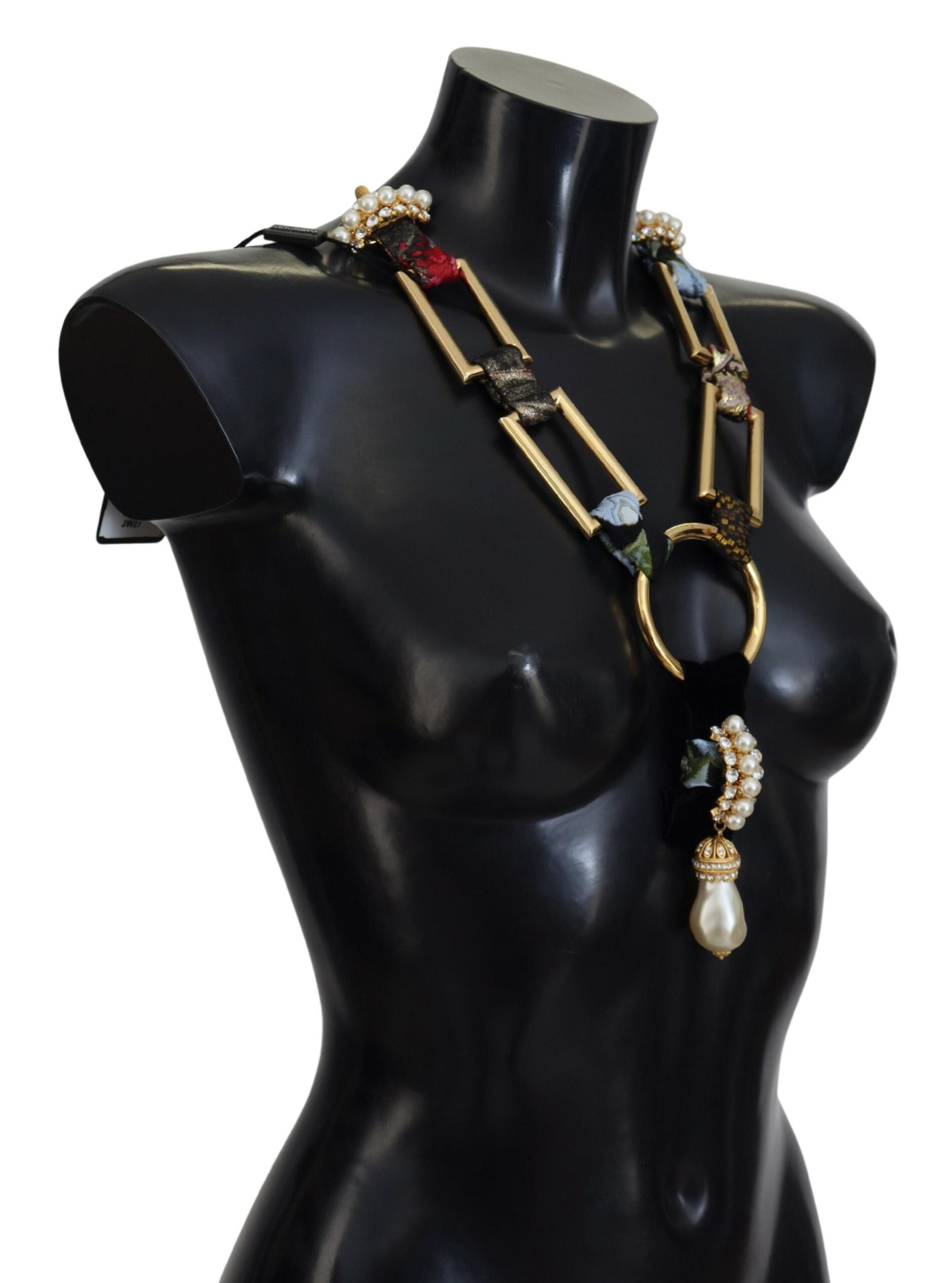 Collier Dolce &amp; Gabbana en laiton doré et cristal de Sicile
