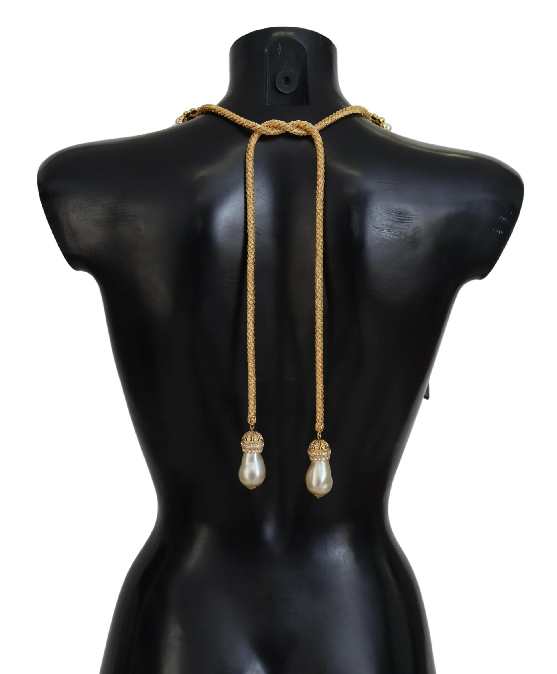 Collier Dolce &amp; Gabbana en laiton doré et cristal de Sicile