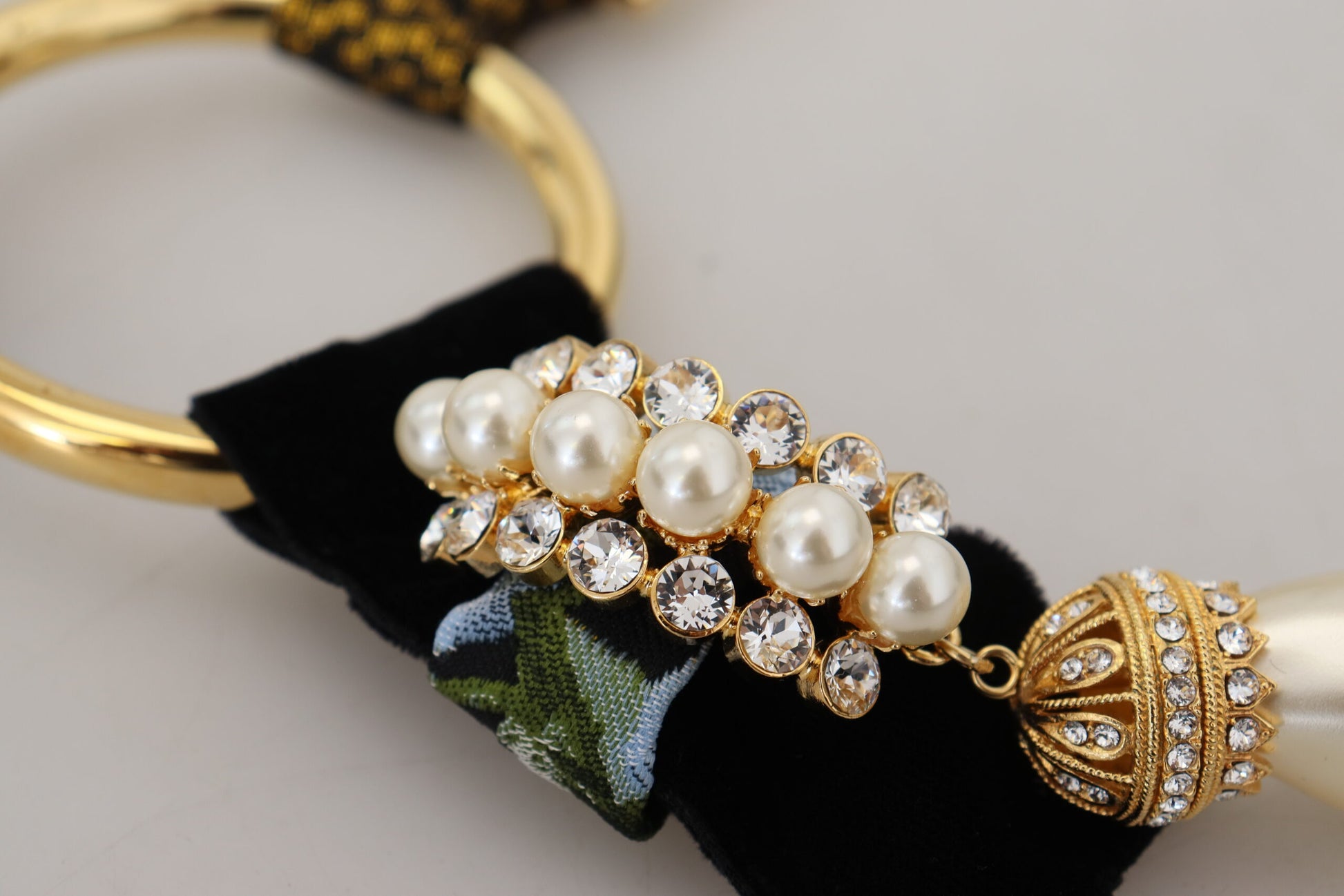 Collier Dolce &amp; Gabbana en laiton doré et cristal de Sicile
