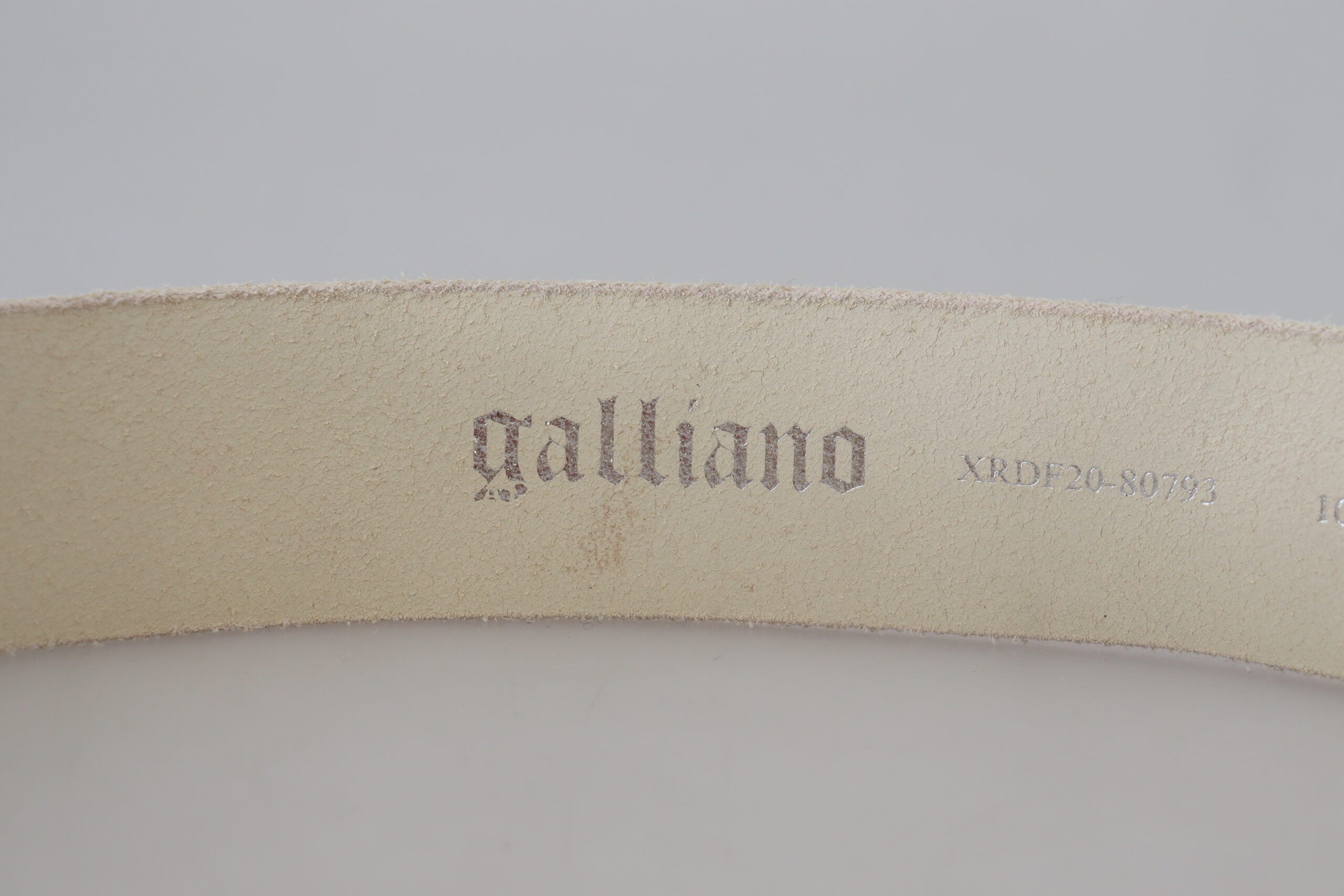Ceinture à boucle ronde en cuir rose avec logo John Galliano