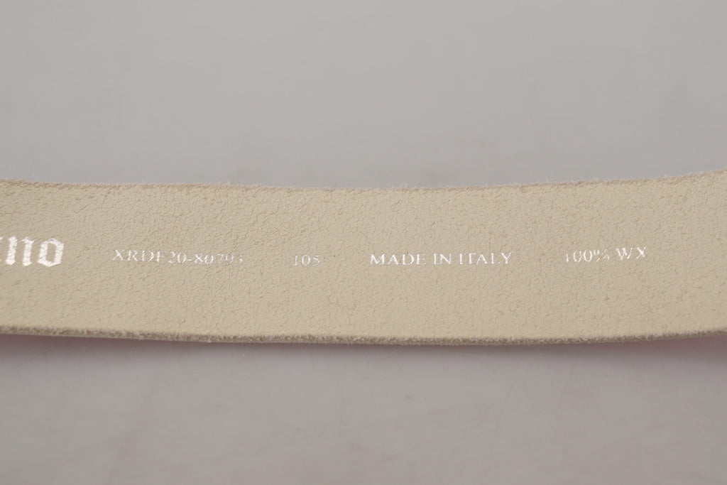 Ceinture à boucle ronde en cuir rose avec logo John Galliano