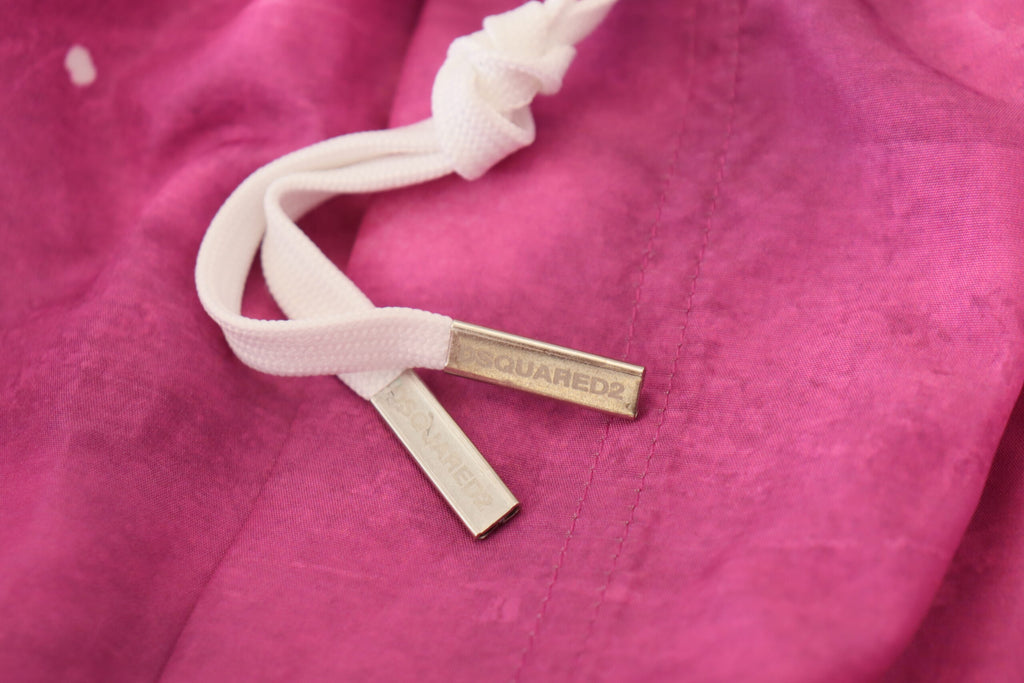 Short de plage Dsquared² rose avec logo tie-dye pour homme