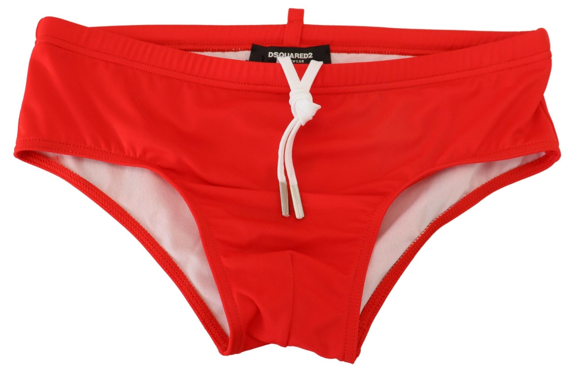 Maillot de bain Dsquared² rouge et noir avec imprimé ICON pour homme