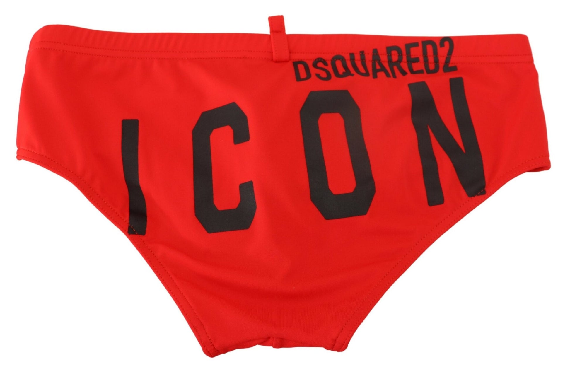 Maillot de bain Dsquared² rouge et noir avec imprimé ICON pour homme