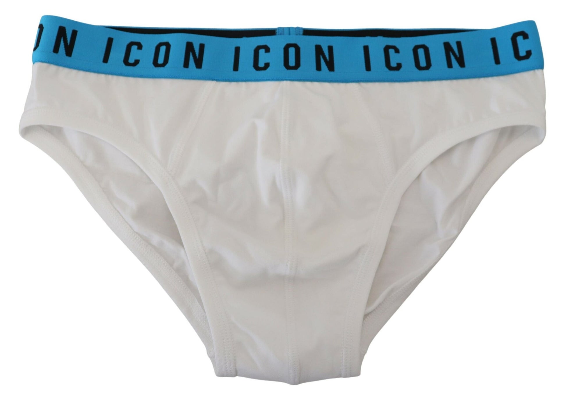 Slip Dsquared² en coton stretch blanc avec logo iconique pour homme