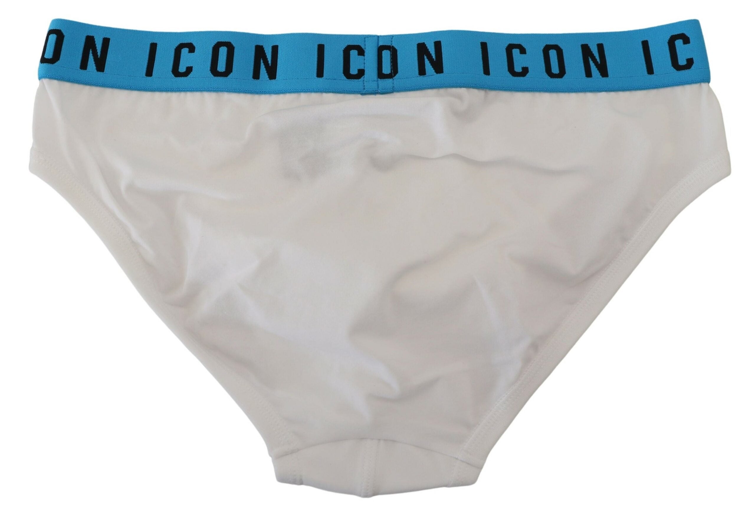 Slip Dsquared² en coton stretch blanc avec logo iconique pour homme