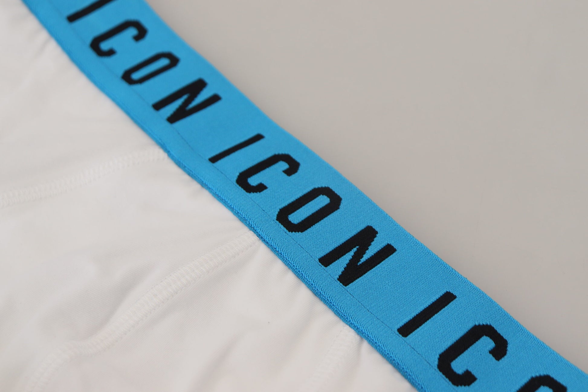 Slip Dsquared² en coton stretch blanc avec logo iconique pour homme