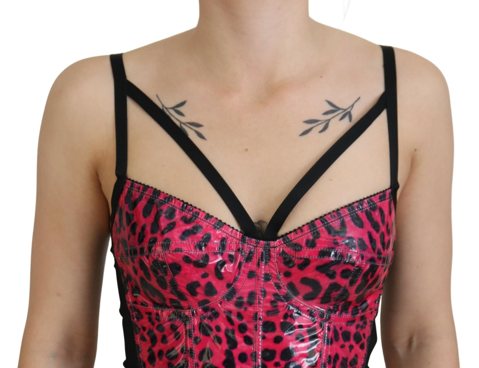 Dolce &amp; Gabbana - Haut bustier court à imprimé léopard rose