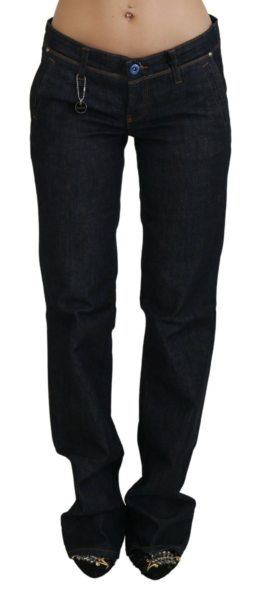 Costume National Blue Pantalon en jean droit taille basse