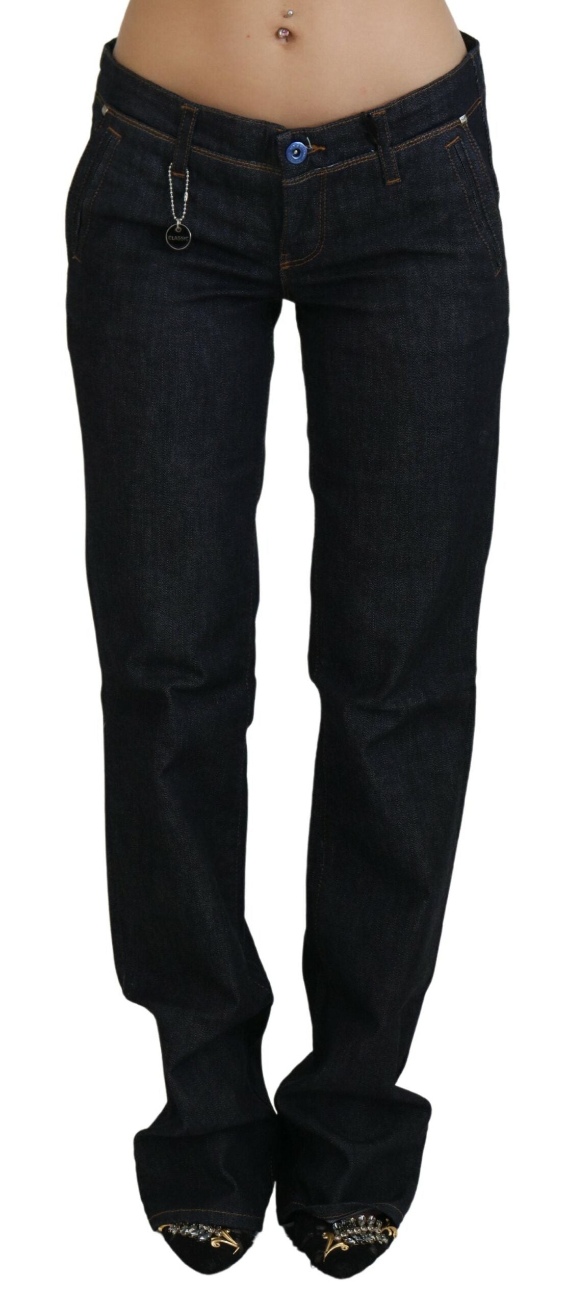 Costume National Blue Pantalon en jean droit taille basse