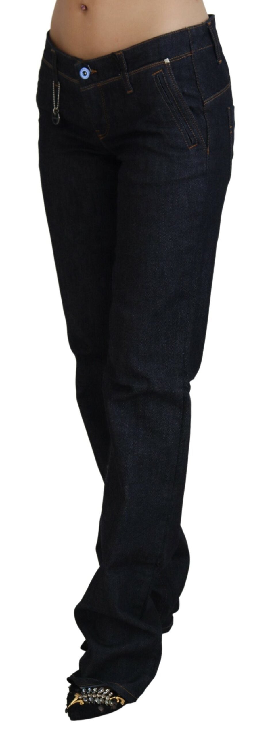 Costume National Blue Pantalon en jean droit taille basse