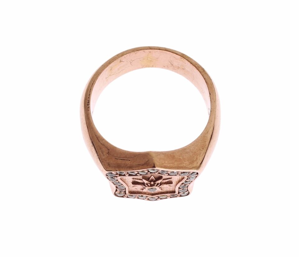 Bague Nialaya en or rose et argent 925 authentique et transparente