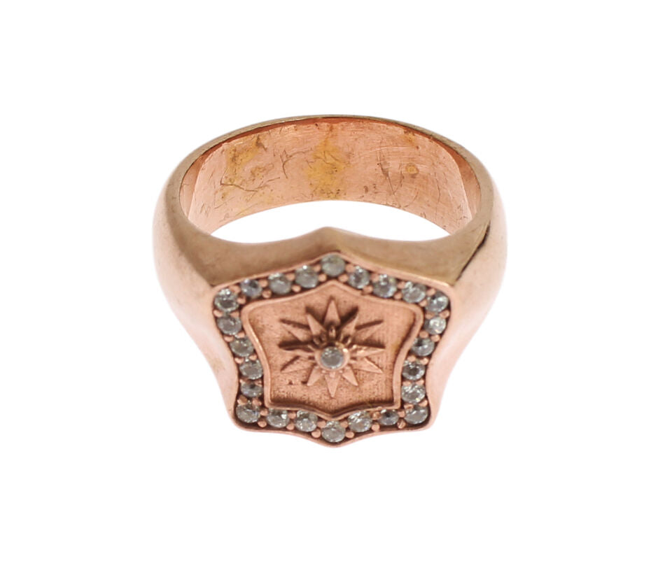 Bague Nialaya en or rose et argent 925 authentique et transparente