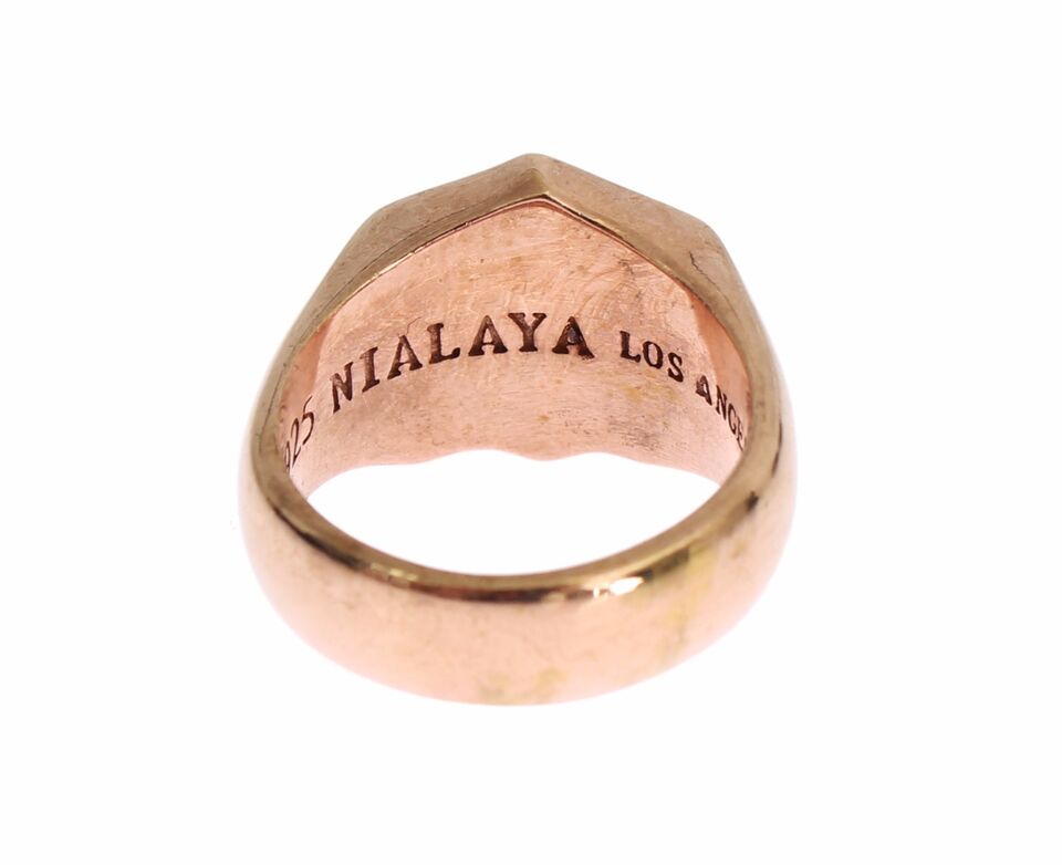 Bague Nialaya en or rose et argent 925 authentique et transparente