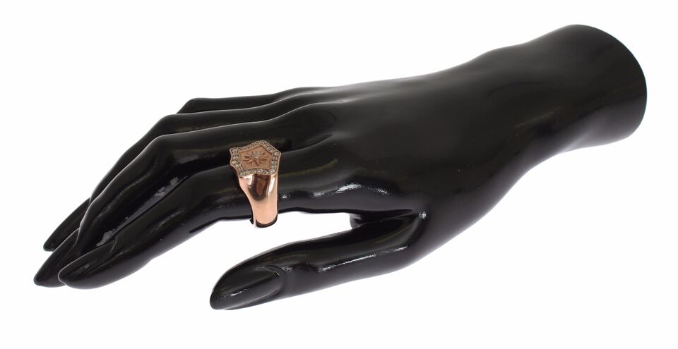 Bague Nialaya en or rose et argent 925 authentique et transparente